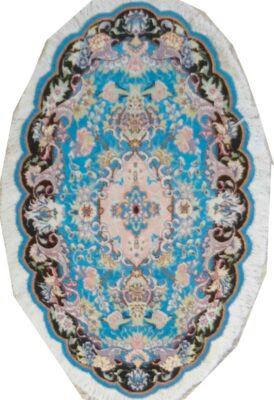 Coppia Tabriz azzurro ovale