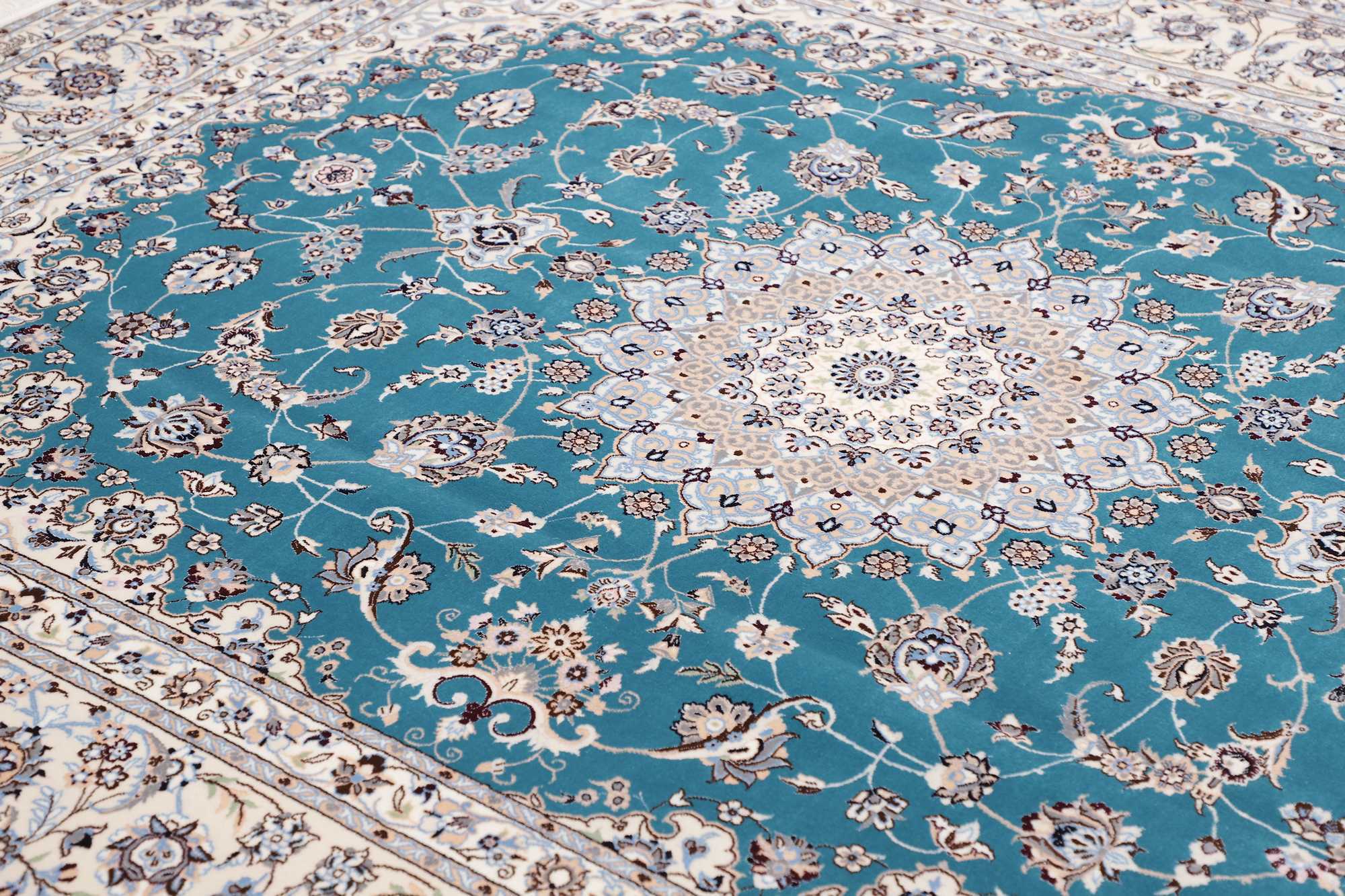 Tappeto Persiano Nain 6 Fili Lana e Seta Annodato a Mano 261x209 Z445536 9 Tappeto Persiano Nain 6 Fili Lana e Seta Annodato a Mano 261x209 Z445536 - immagine 8