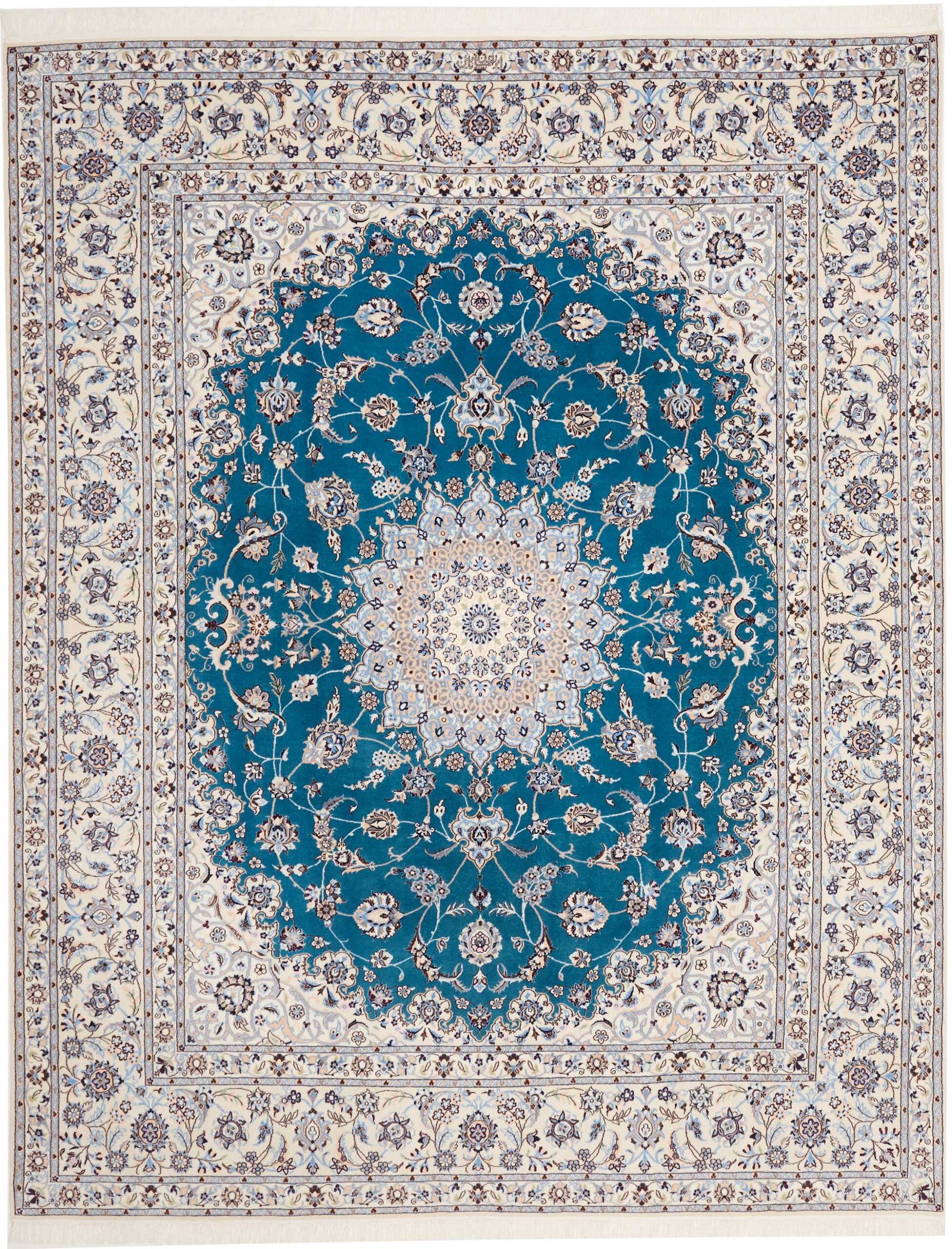 Tappeto Persiano Nain 6 Fili Lana e Seta Annodato a Mano 261x209 Z445536 2 Tappeto Persiano Nain 6 Fili Lana e Seta Annodato a Mano 261x209 Z445536
