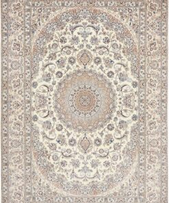 Tappeto Persiano Nain 6 Fili Lana e Seta 317×208 cm Z446351
